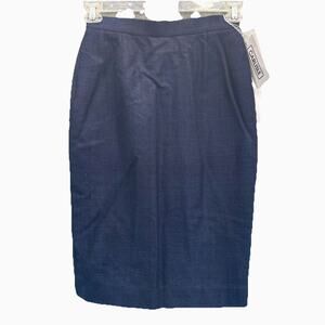 Vintage NWT Carlisle Skirt Women's Size 4 Blue Straight Pencil Indian Silk
